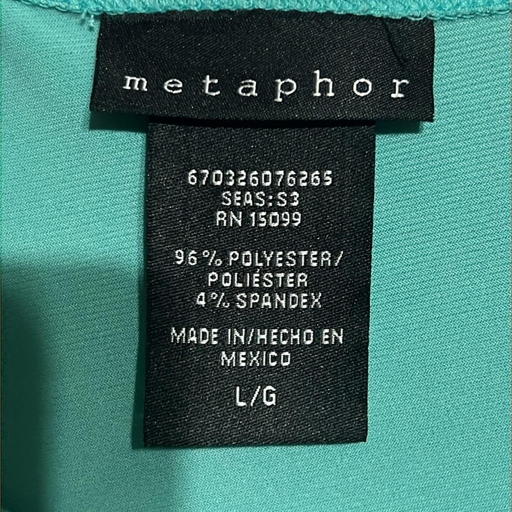 METAPHOR teal cowl neck top Size L - Picture 6 of 6